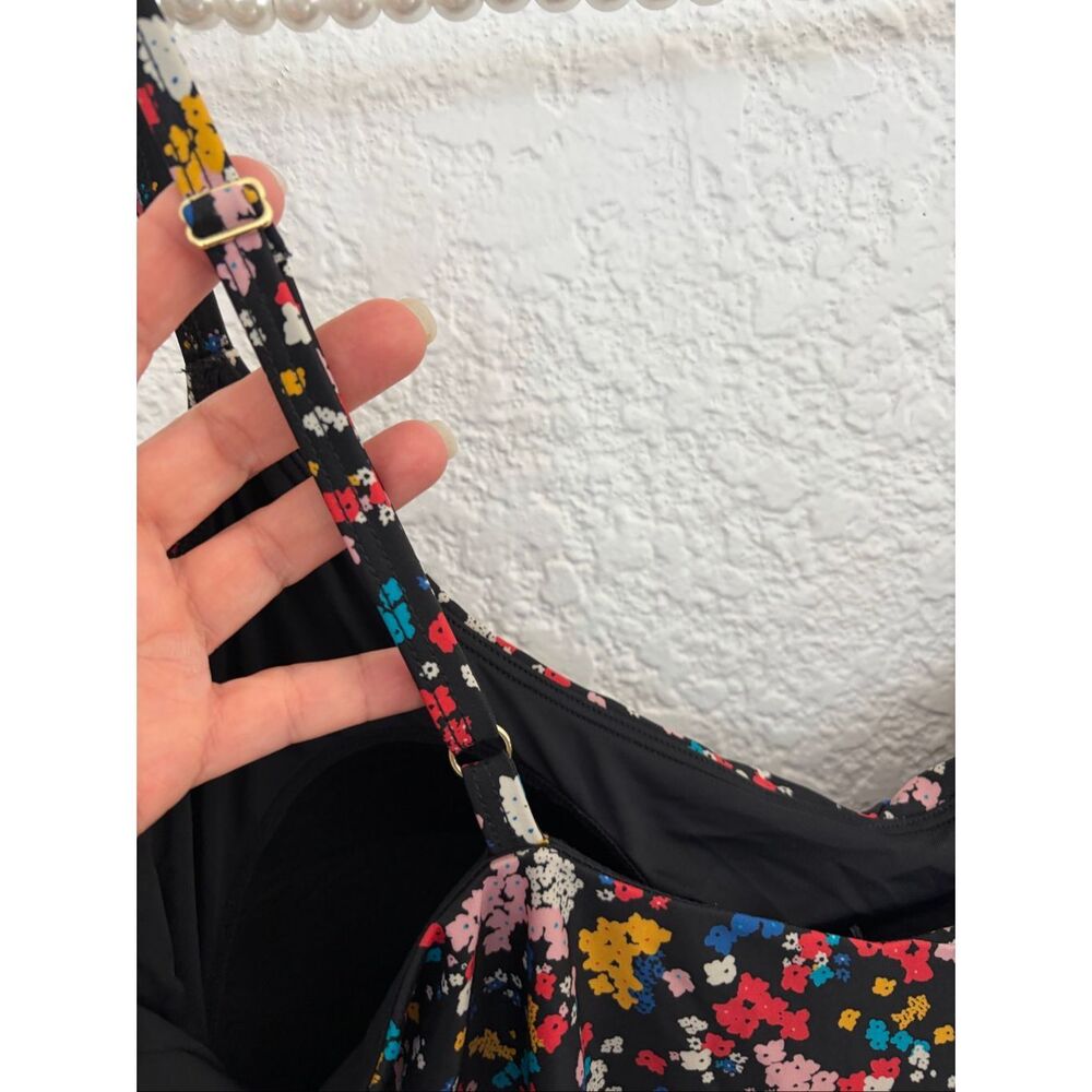 Summersalt Floral One-Piece Swimsuit in Black with Multicolor Print - Picture 6 of 12